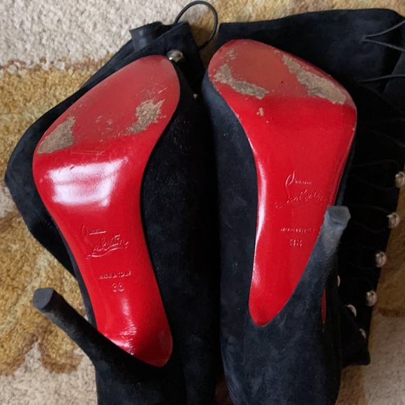 Christian Louboutin Suede Knee high Boots with silver buttons size 38 - Picture 4 of 5